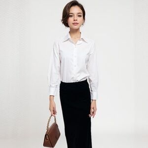 DEVORAH'S SECRET Modest Maxi Skirt Black Velvet